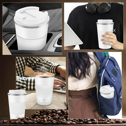 CS COSDDI 12 oz Coffee mug - Stainless Steel Coffee Cup with Leakproof Lid