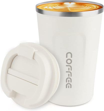 CS COSDDI 12 oz Coffee mug - Stainless Steel Coffee Cup with Leakproof Lid