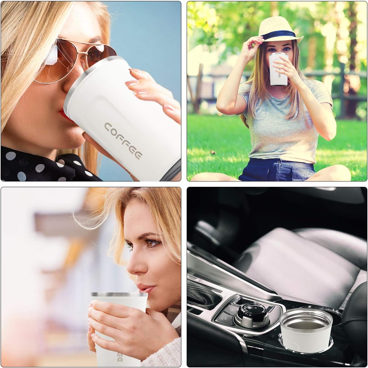 CS COSDDI 12 oz Coffee mug - Stainless Steel Coffee Cup with Leakproof Lid