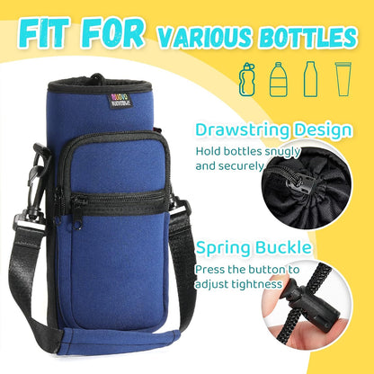 Magnetic Gym Bag, 40oz, Water Bottle Carrier Holder, Black - Colors B