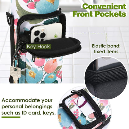 Magnetic Gym Bag, 40oz, Water Bottle Carrier Holder, Black - Colors B