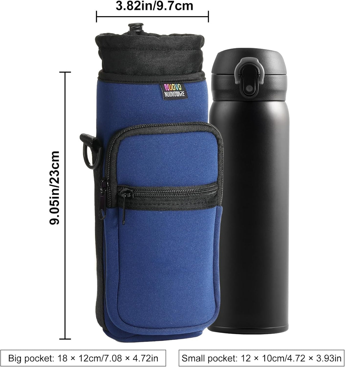 Magnetic Gym Bag, 40oz, Water Bottle Carrier Holder, Black - Colors B