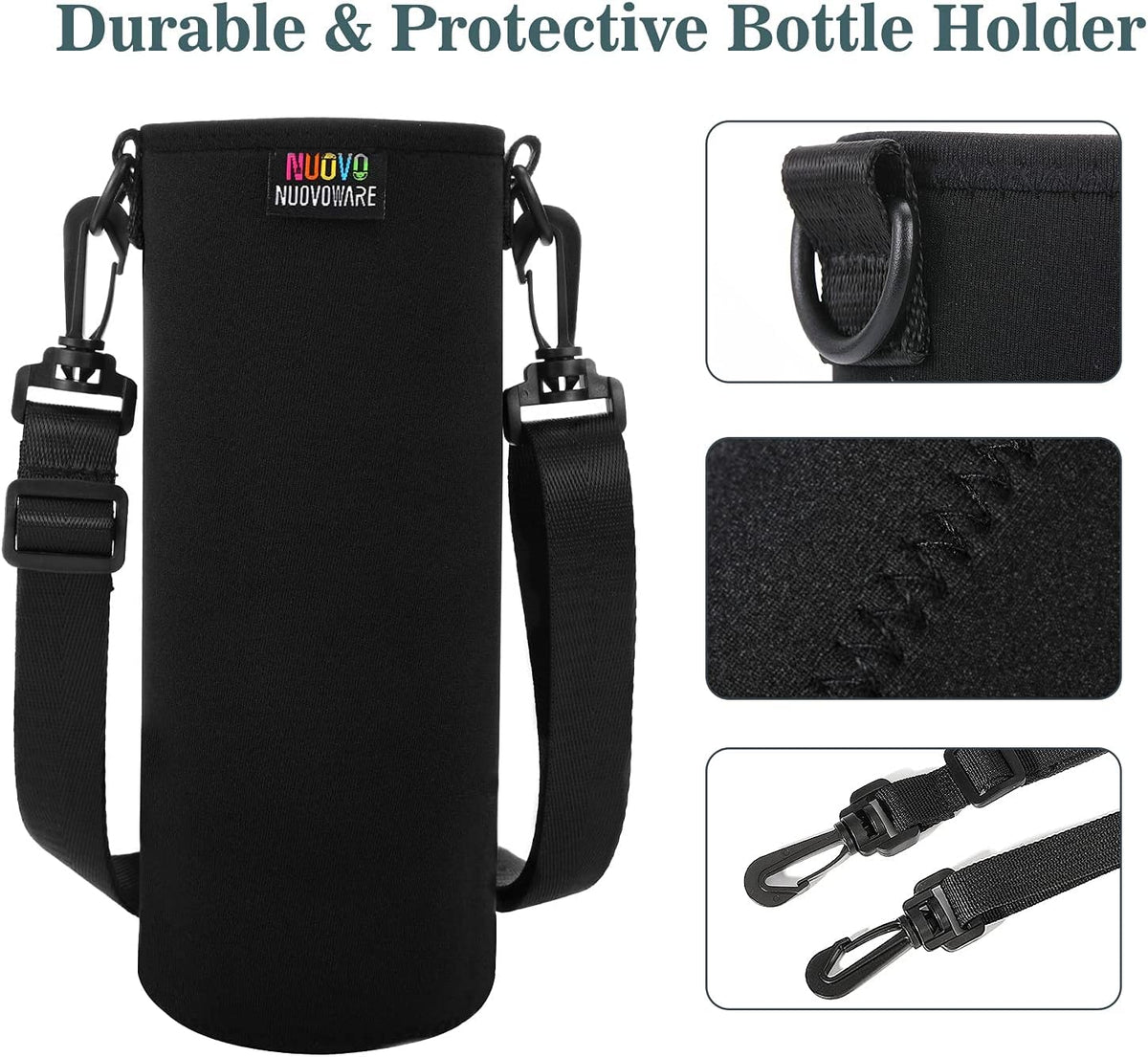 Magnetic Gym Bag, 40oz, Water Bottle Carrier Holder, Black - Colors B