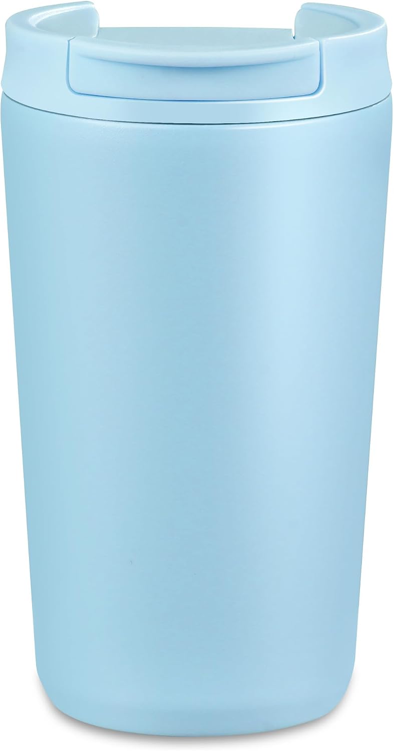 12 oz Travel Coffee Mug Insulated Coffee Cups with Leakproof Flip Lids Stainless Steel Double Wall Thermal Tumbler Reusable Hot Cold Cup for Travel Work Daily Use (Black, 12ounces)