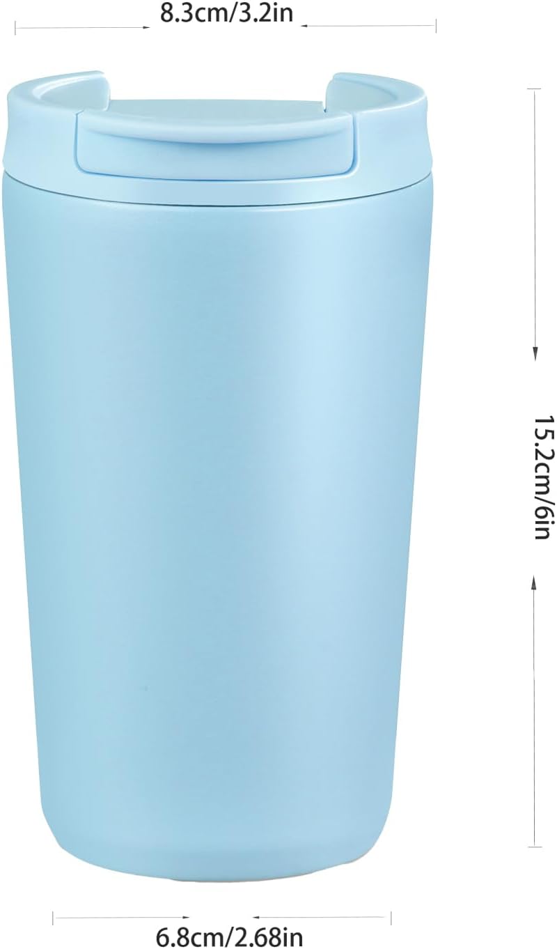 12 oz Travel Coffee Mug Insulated Coffee Cups with Leakproof Flip Lids Stainless Steel Double Wall Thermal Tumbler Reusable Hot Cold Cup for Travel Work Daily Use (Black, 12ounces)