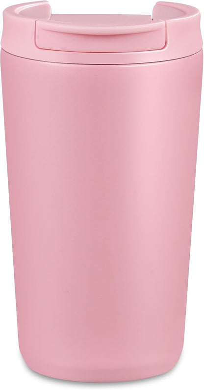 12 oz Travel Coffee Mug Insulated Coffee Cups with Leakproof Flip Lids Stainless Steel Double Wall Thermal Tumbler Reusable Hot Cold Cup for Travel Work Daily Use (Black, 12ounces)