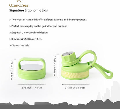 2 Lids Sports Stainless Steel Water Bottles – Wide Mouth Vacuum Insulated Reusable Leak Proof BPA-Free Travel Metal Canteen, Thermal Bottles for Men Women Gym (Ivory White 32 oz)