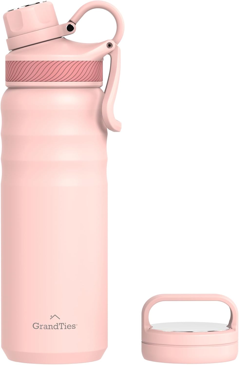 2 Lids Sports Stainless Steel Water Bottles – Wide Mouth Vacuum Insulated Reusable Leak Proof BPA-Free Travel Metal Canteen, Thermal Bottles for Men Women Gym (Ivory White 32 oz)