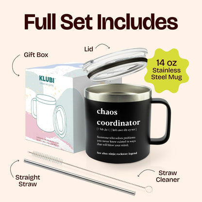 Chaos Coordinator Tumbler Mug Gifts 20 Ounce Administrative Professional Day Gifts Teacher Appreciation Gifs for Women, Gift for Co Workers Best Boss for Women