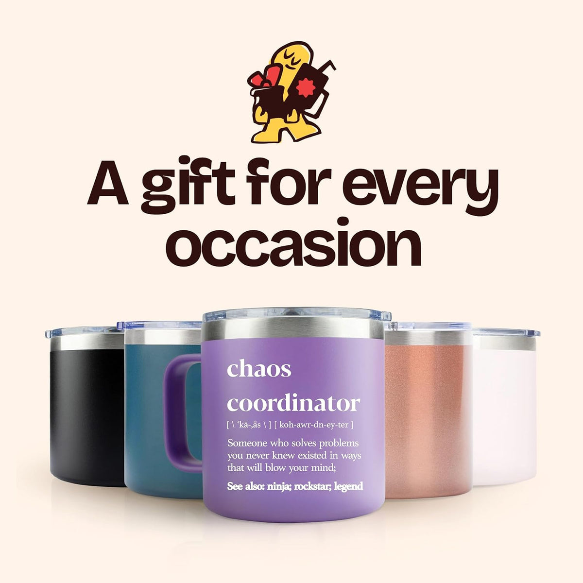 Chaos Coordinator Tumbler Mug Gifts 20 Ounce Administrative Professional Day Gifts Teacher Appreciation Gifs for Women, Gift for Co Workers Best Boss for Women