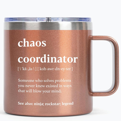 Chaos Coordinator Tumbler Mug Gifts 20 Ounce Administrative Professional Day Gifts Teacher Appreciation Gifs for Women, Gift for Co Workers Best Boss for Women