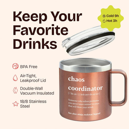 Chaos Coordinator Tumbler Mug Gifts 20 Ounce Administrative Professional Day Gifts Teacher Appreciation Gifs for Women, Gift for Co Workers Best Boss for Women
