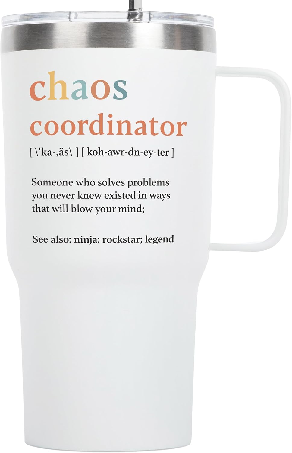 Chaos Coordinator Tumbler Mug Gifts 20 Ounce Administrative Professional Day Gifts Teacher Appreciation Gifs for Women, Gift for Co Workers Best Boss for Women