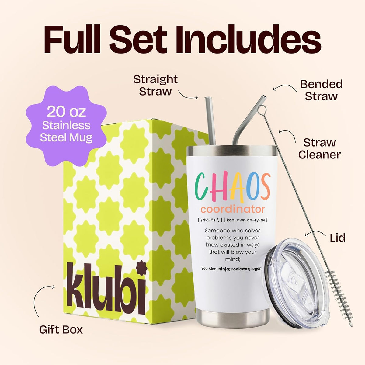 Chaos Coordinator Tumbler Mug Gifts 20 Ounce Administrative Professional Day Gifts Teacher Appreciation Gifs for Women, Gift for Co Workers Best Boss for Women
