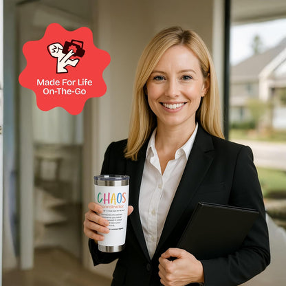 Chaos Coordinator Tumbler Mug Gifts 20 Ounce Administrative Professional Day Gifts Teacher Appreciation Gifs for Women, Gift for Co Workers Best Boss for Women