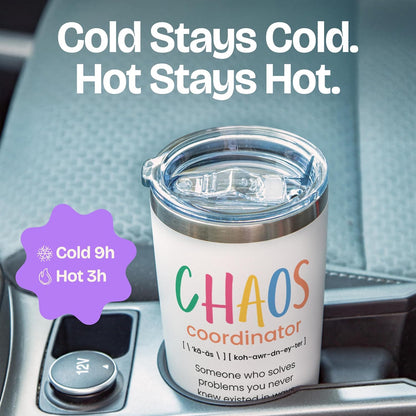 Chaos Coordinator Tumbler Mug Gifts 20 Ounce Administrative Professional Day Gifts Teacher Appreciation Gifs for Women, Gift for Co Workers Best Boss for Women