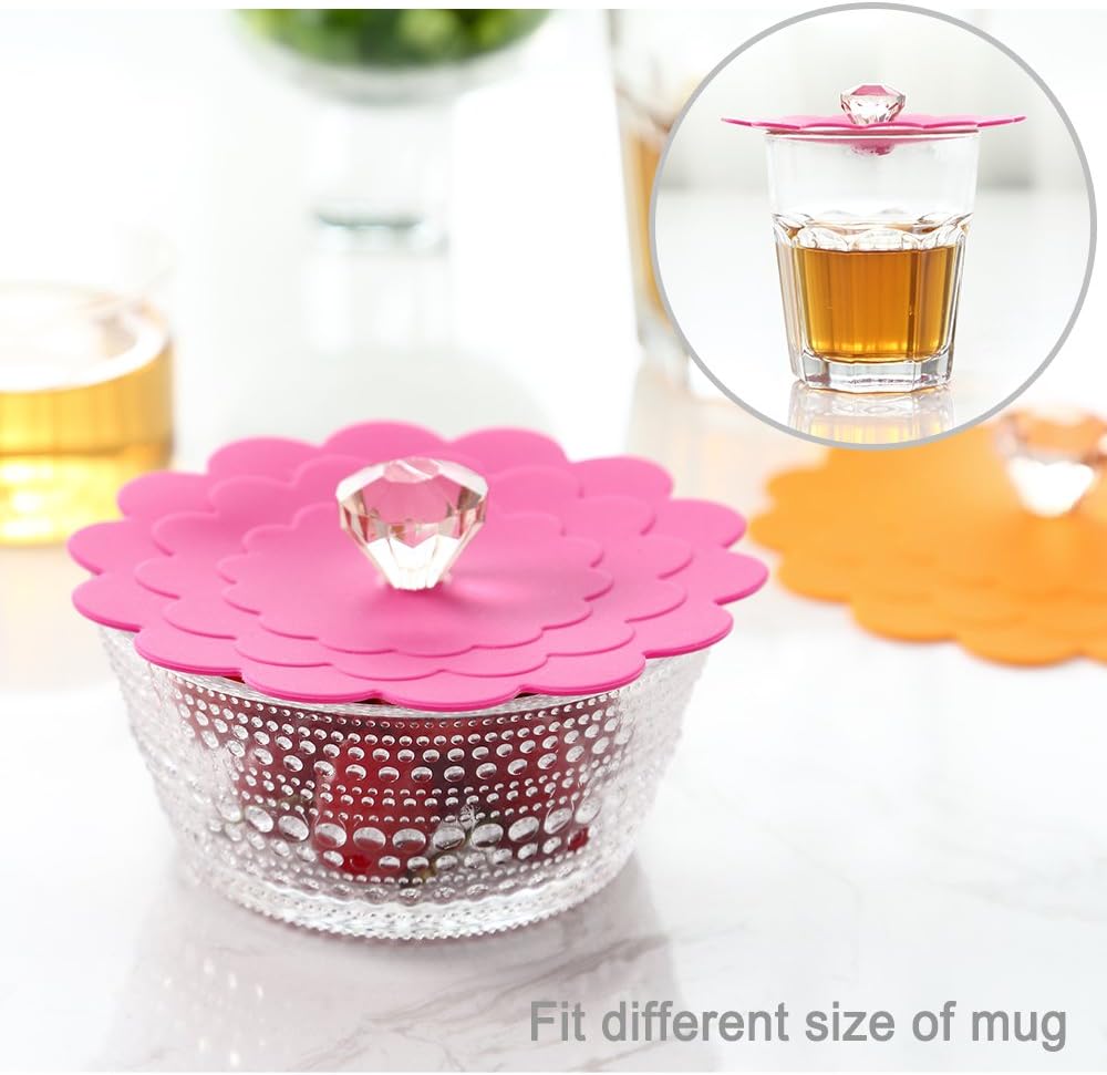Extra Large Silicone Mug Cover - Airtight Lid for Tea, Coffee, Glass, Wine & Hot Cups, Food Grade, Anti-Dust & Bugs, White