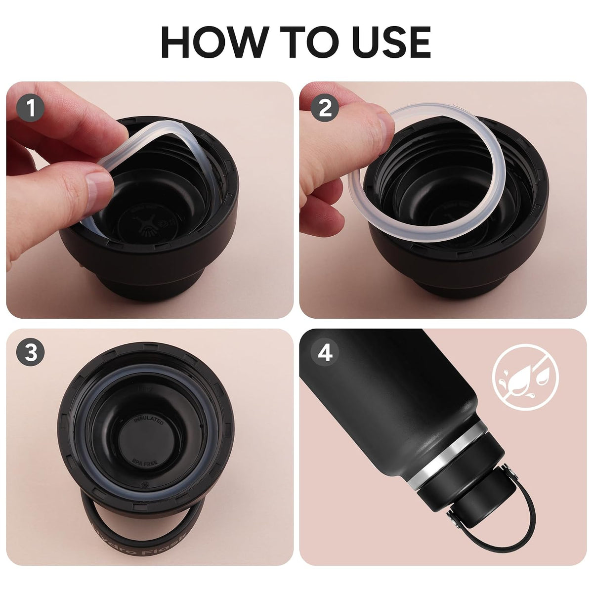 Rubber Gaskets Compatible with Hydro Flask Wide Mouth Lid Cap