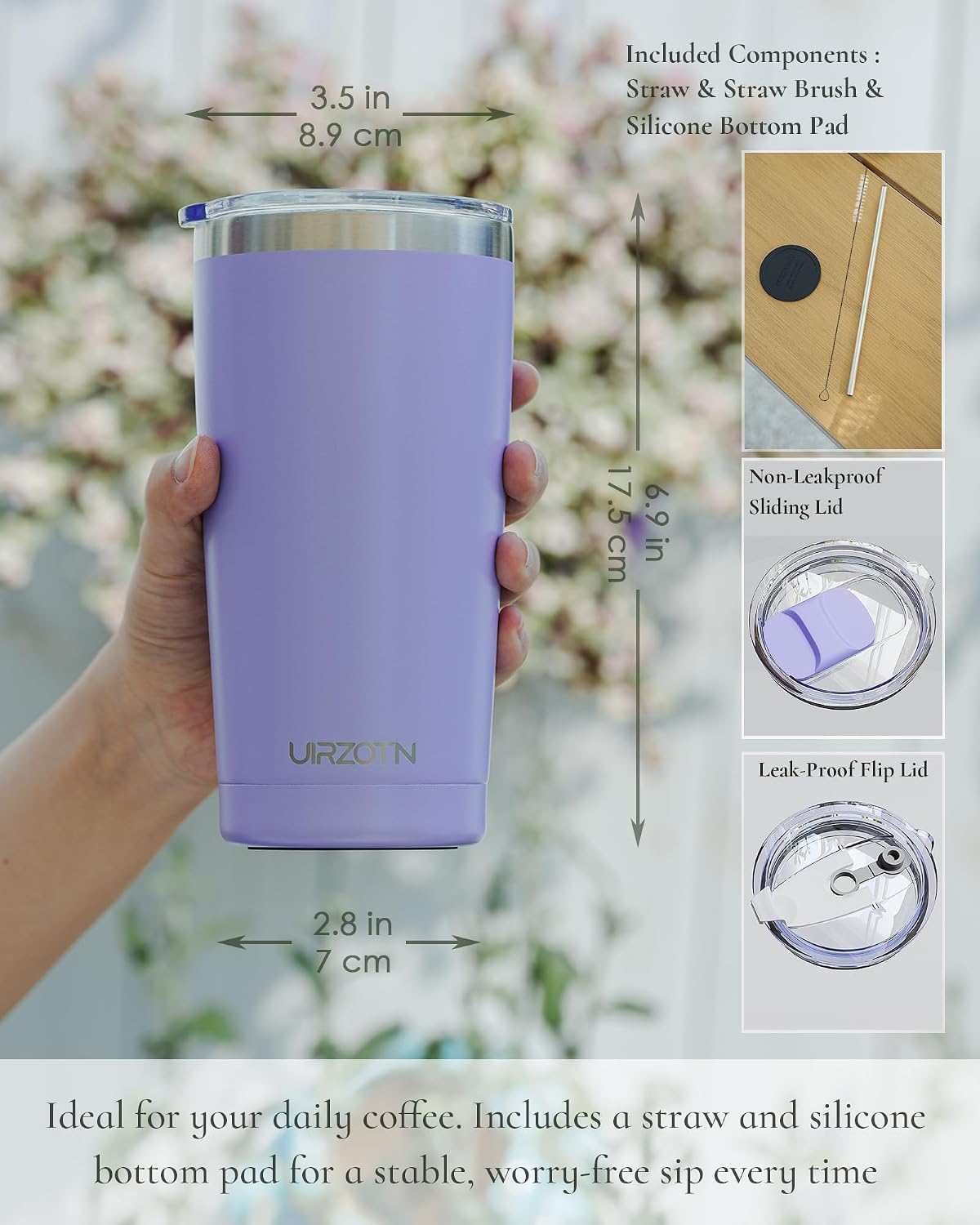 20oz Travel Coffee Tumbler, Insulated Travel Mug, Sapphire