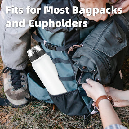Insulated Water Bottle 20oz for Adults Kids Stainless Steel Water Bottles with Straw/Chug/Carabiner 3 Lids Fruit Strainer Double Wall Vacuum Wide Mouth BPA Free Leak-Proof for School Travel
