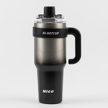40 oz Tumbler with Handle and Pop-Up Straw, Insulated Stainless Steel Water Bottle with Dust Cover & Tea Infuser, Leakproof Cup Holder Friendly Travel Mug for Commute & Gym