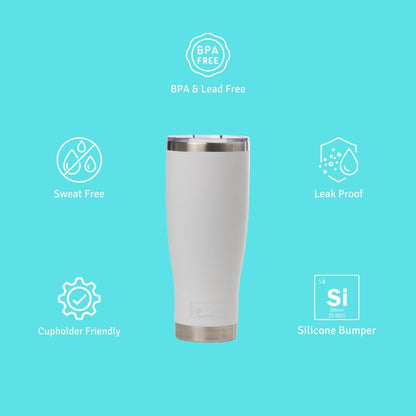 Key West Premium 24oz Stainless Steel Tumbler – Double Wall Vacuum Insulated Travel Mug, Leak-Proof Slider Lid, Hot & Cold Drink Container, BPA-Free with Anti-Slip Base