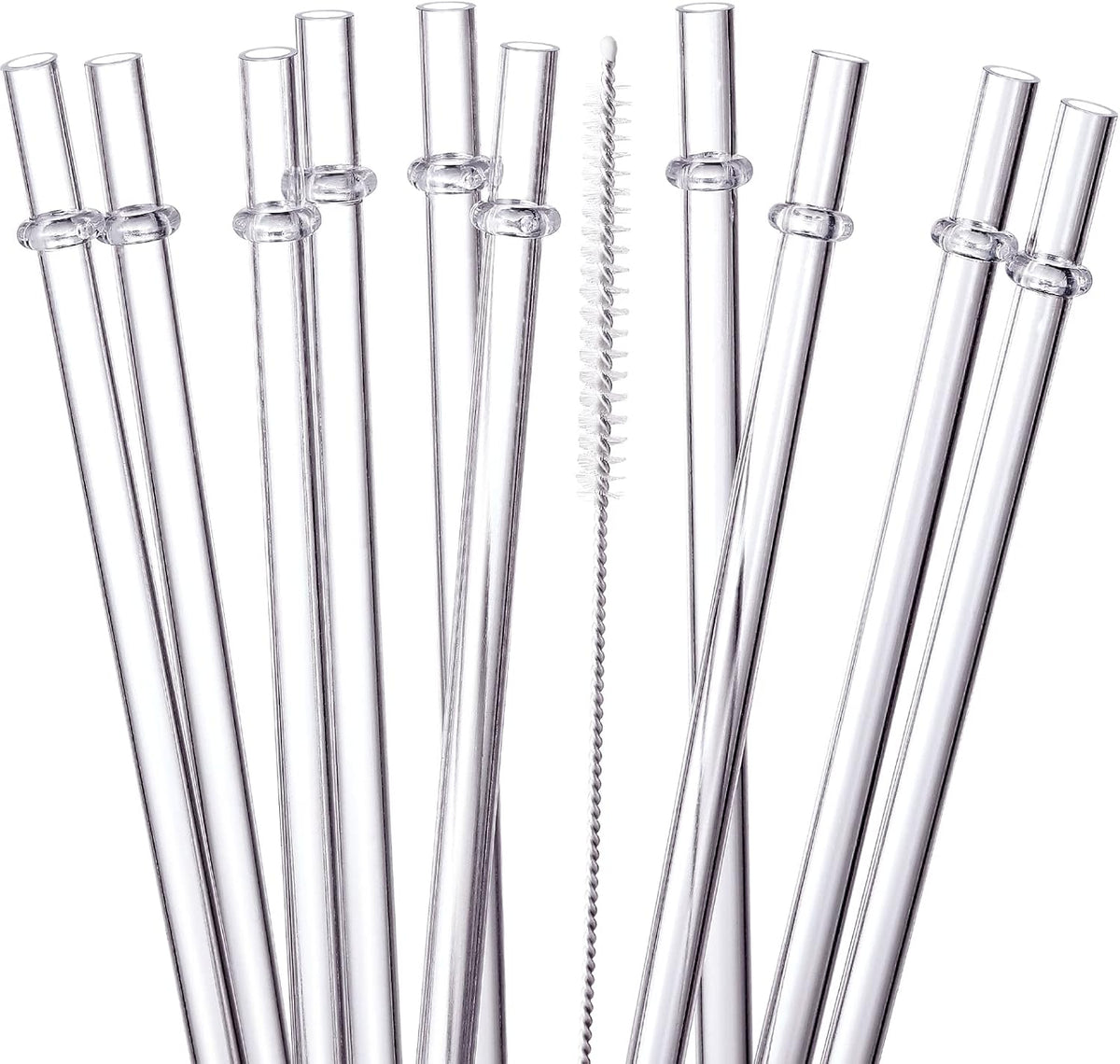 24 PCS, Reusable Straws with 4 Brushes, 10.5" Long Tritan Hard Plastic Straws, 12 Colors Translucent Replacement Drinking for 16OZ-32 OZ Tumblers, Cups, Jars, Stanley, YETI, Starbucks, BPA Free