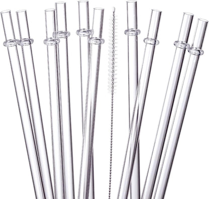 24 PCS, Reusable Straws with 4 Brushes, 10.5" Long Tritan Hard Plastic Straws, 12 Colors Translucent Replacement Drinking for 16OZ-32 OZ Tumblers, Cups, Jars, Stanley, YETI, Starbucks, BPA Free