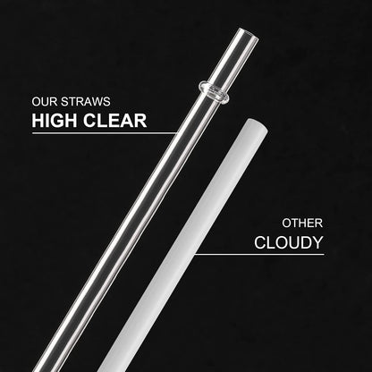 24 PCS, Reusable Straws with 4 Brushes, 10.5" Long Tritan Hard Plastic Straws, 12 Colors Translucent Replacement Drinking for 16OZ-32 OZ Tumblers, Cups, Jars, Stanley, YETI, Starbucks, BPA Free