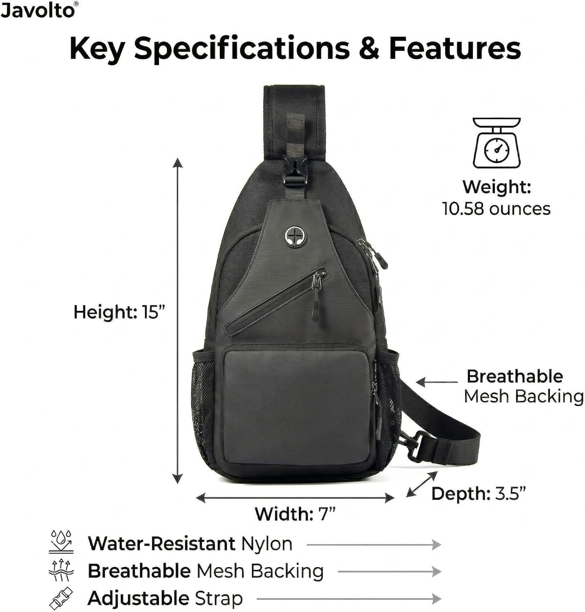 Crossbody Sling Bag,Small Backpack Men,Hands-Free Shoulder Daypack