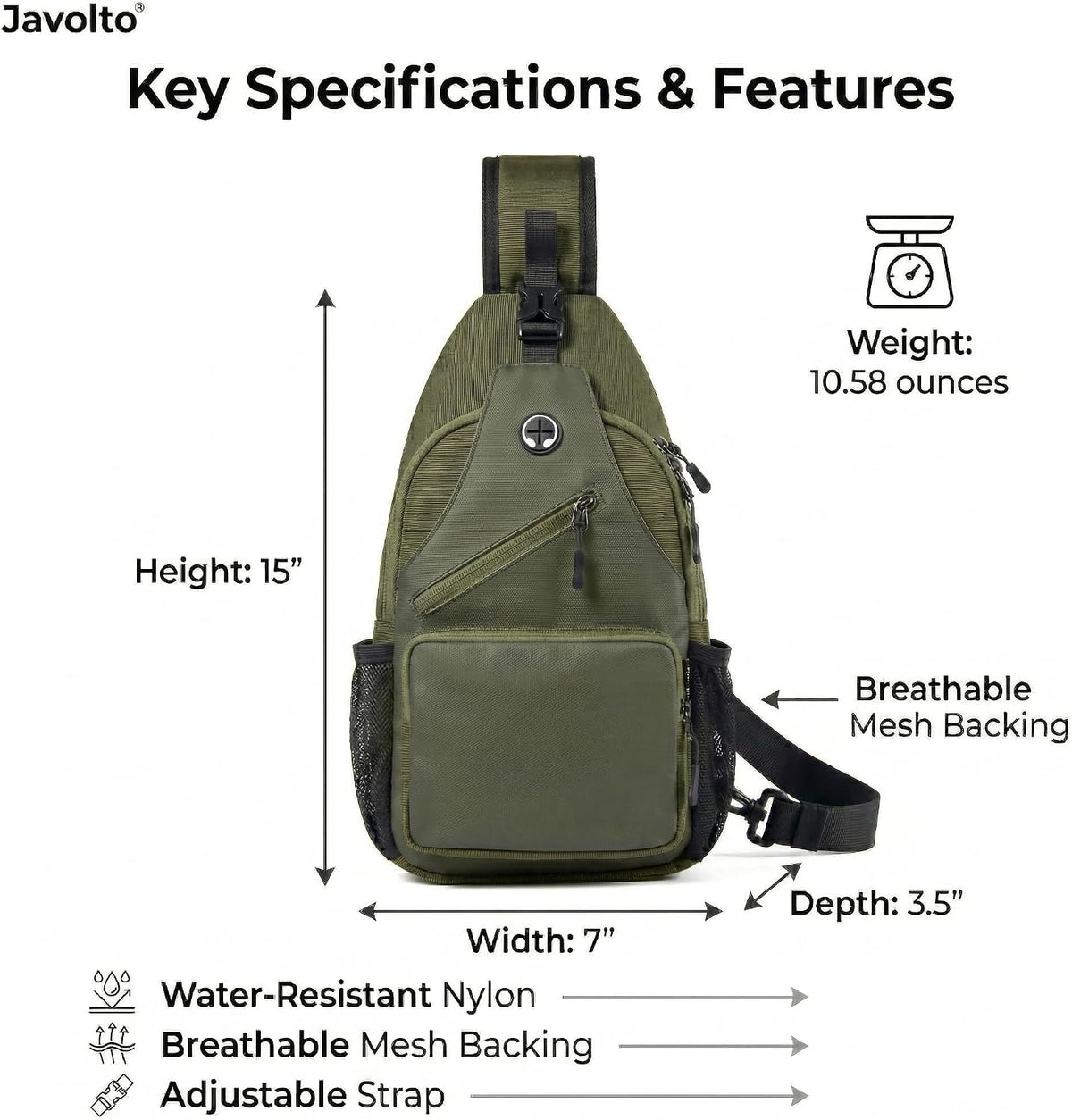 Crossbody Sling Bag,Small Backpack Men,Hands-Free Shoulder Daypack