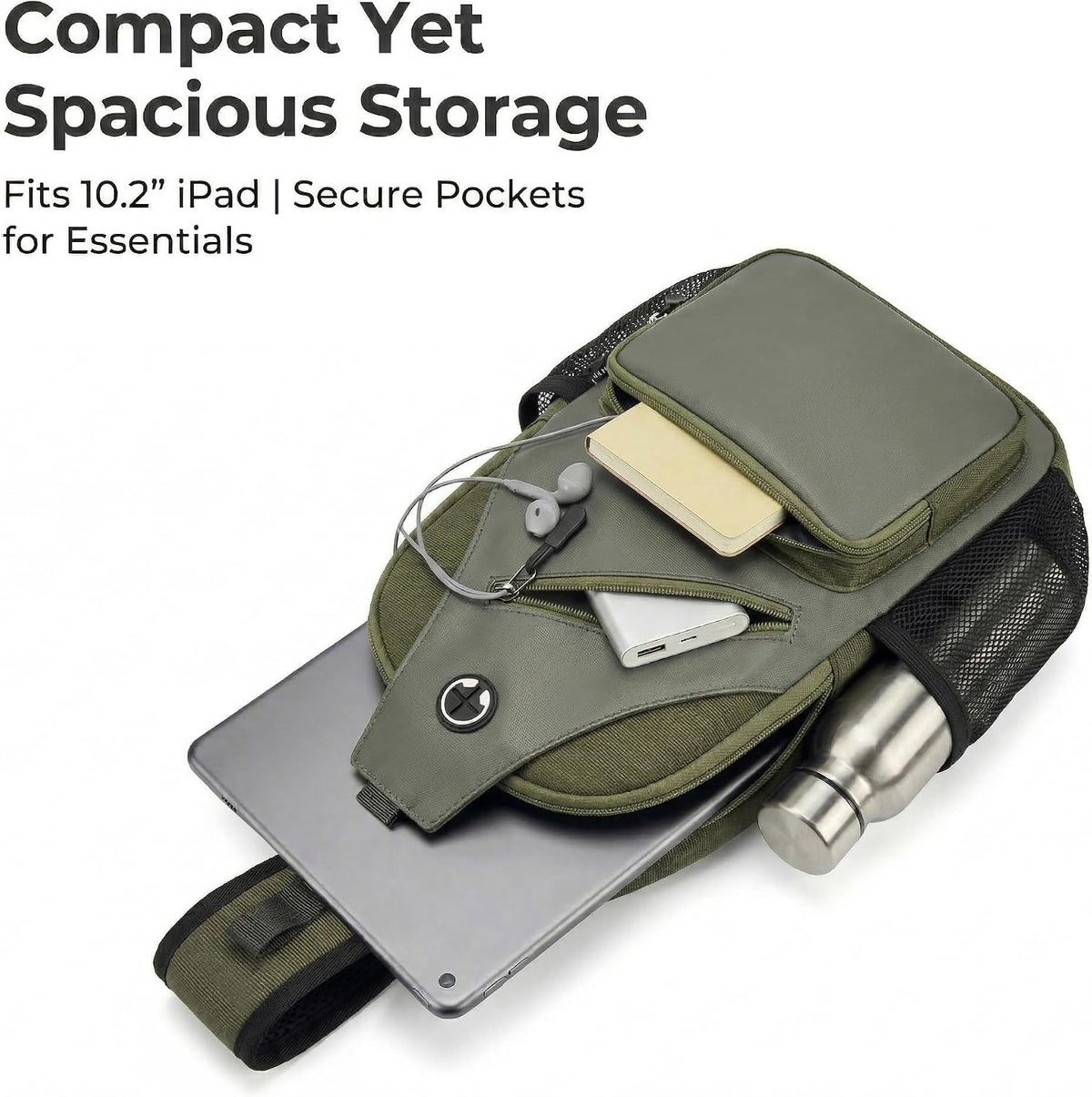 Crossbody Sling Bag,Small Backpack Men,Hands-Free Shoulder Daypack