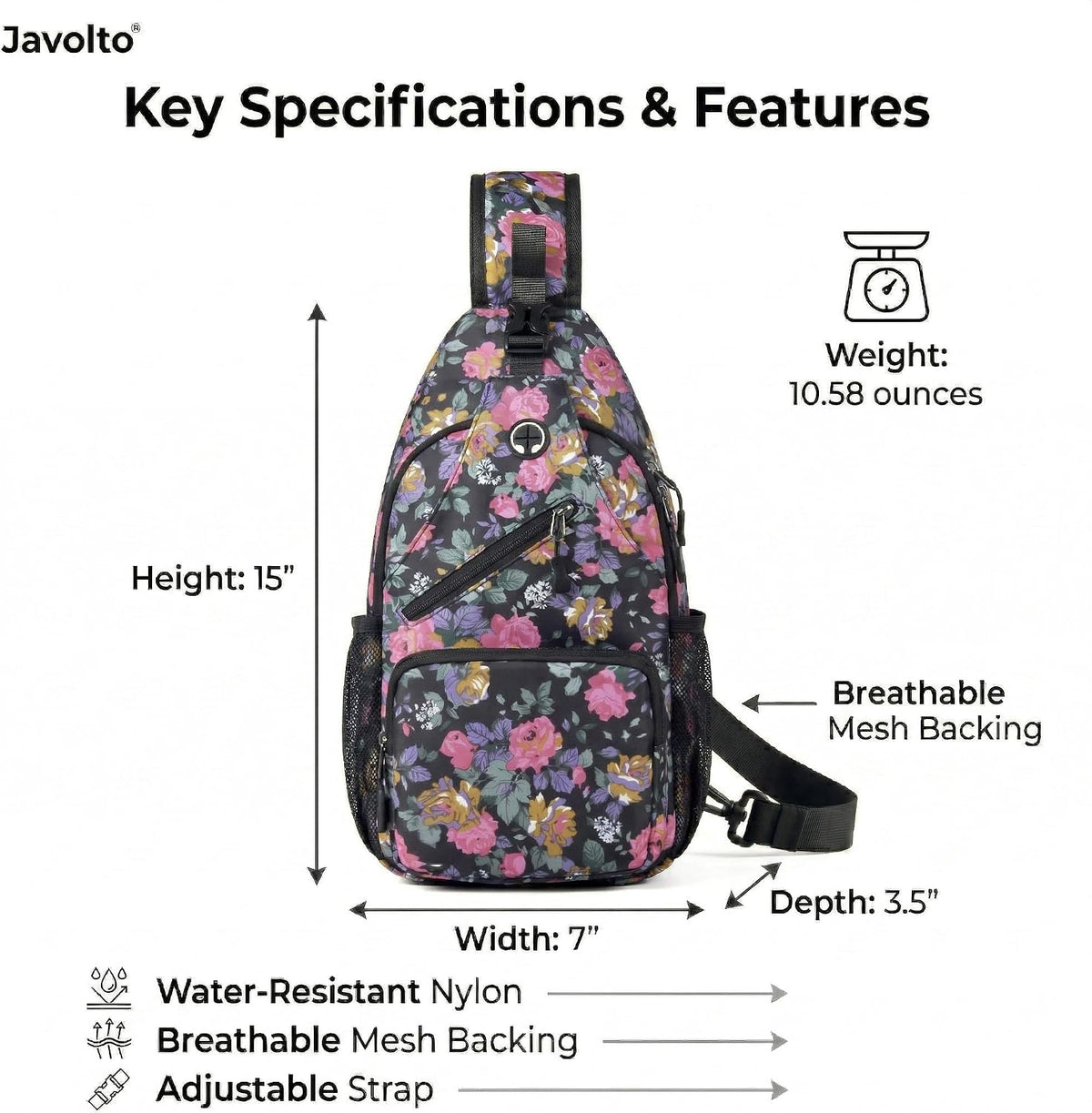 Crossbody Sling Bag,Small Backpack Men,Hands-Free Shoulder Daypack