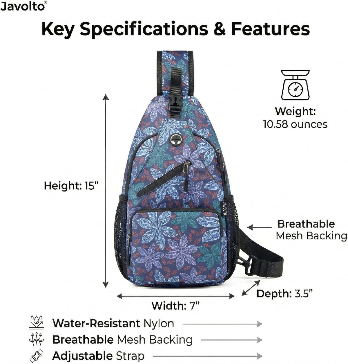 Crossbody Sling Bag,Small Backpack Men,Hands-Free Shoulder Daypack