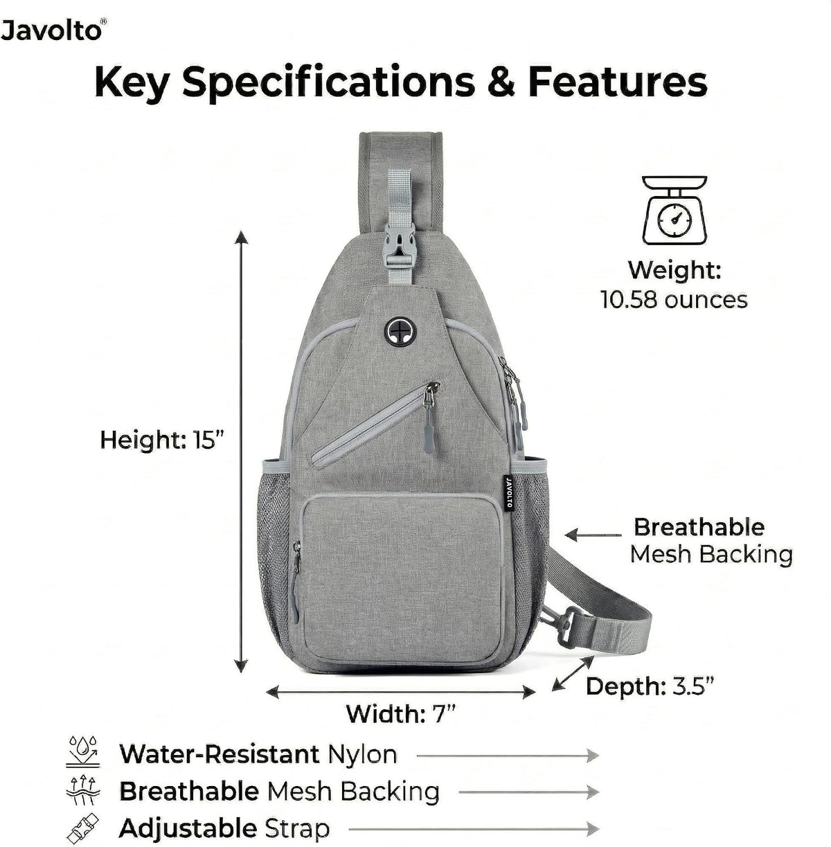 Crossbody Sling Bag,Small Backpack Men,Hands-Free Shoulder Daypack