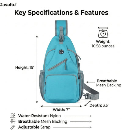 Crossbody Sling Bag,Small Backpack Men,Hands-Free Shoulder Daypack