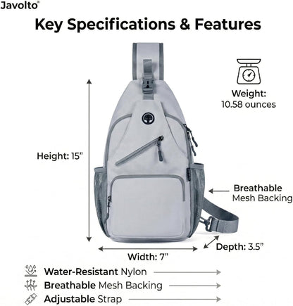 Crossbody Sling Bag,Small Backpack Men,Hands-Free Shoulder Daypack
