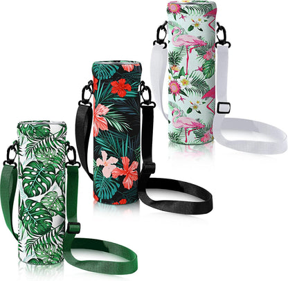 3 Pack 25 oz Neoprene Water Bottle Carrier Bag with Adjustable Shoulder Strap Water Bottle Holders for Adults Sports Gym Hiking Camping Walking(Mandala Style)