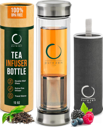 Infuser Bottle, 13 oz, Tea Bottle with Infuser, Tea Gift Set