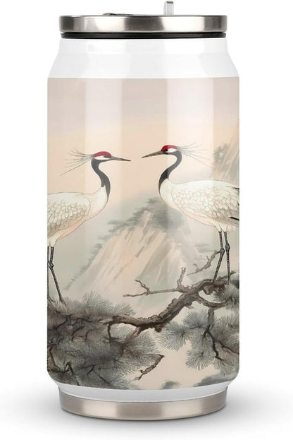 Red Crowned Crane Travel Coffee Mug Insulated Tumbler 304 Stainless Steel Water Bottle Tea Cup for Men Women