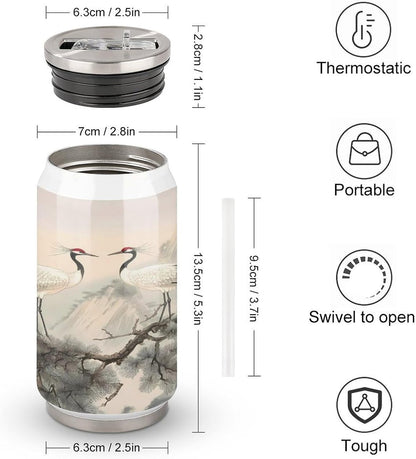 Red Crowned Crane Travel Coffee Mug Insulated Tumbler 304 Stainless Steel Water Bottle Tea Cup for Men Women