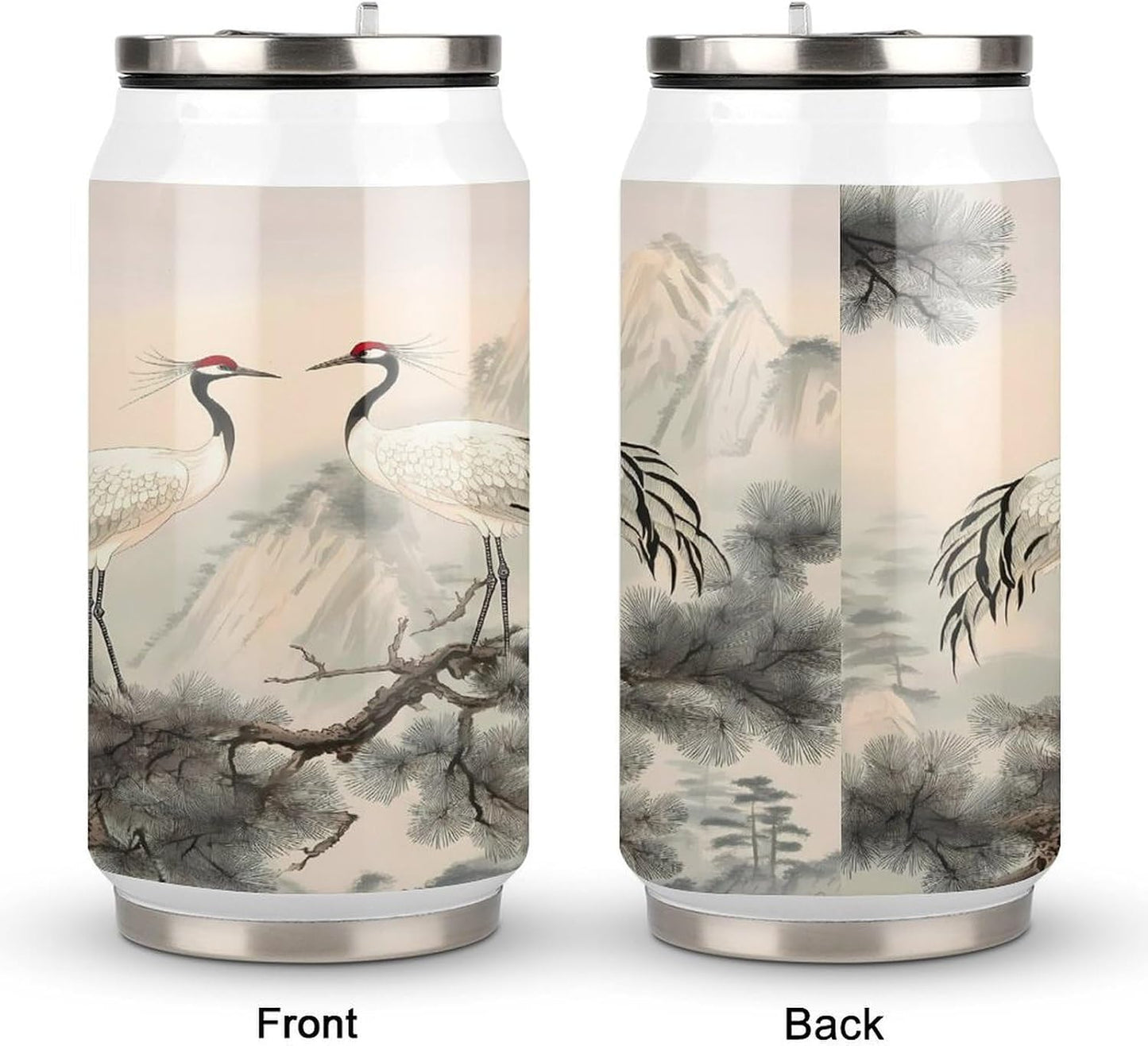 Red Crowned Crane Travel Coffee Mug Insulated Tumbler 304 Stainless Steel Water Bottle Tea Cup for Men Women