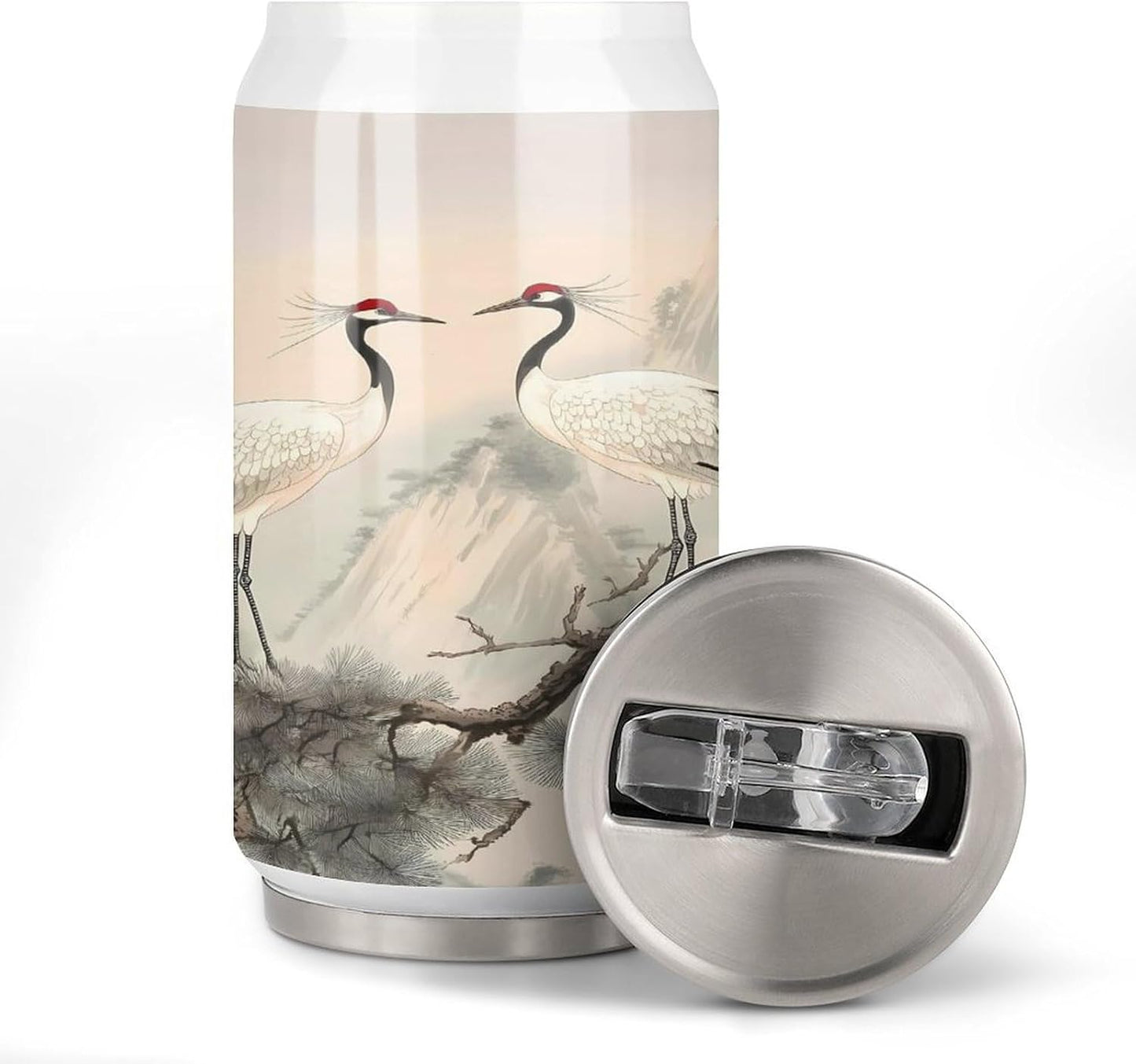 Red Crowned Crane Travel Coffee Mug Insulated Tumbler 304 Stainless Steel Water Bottle Tea Cup for Men Women