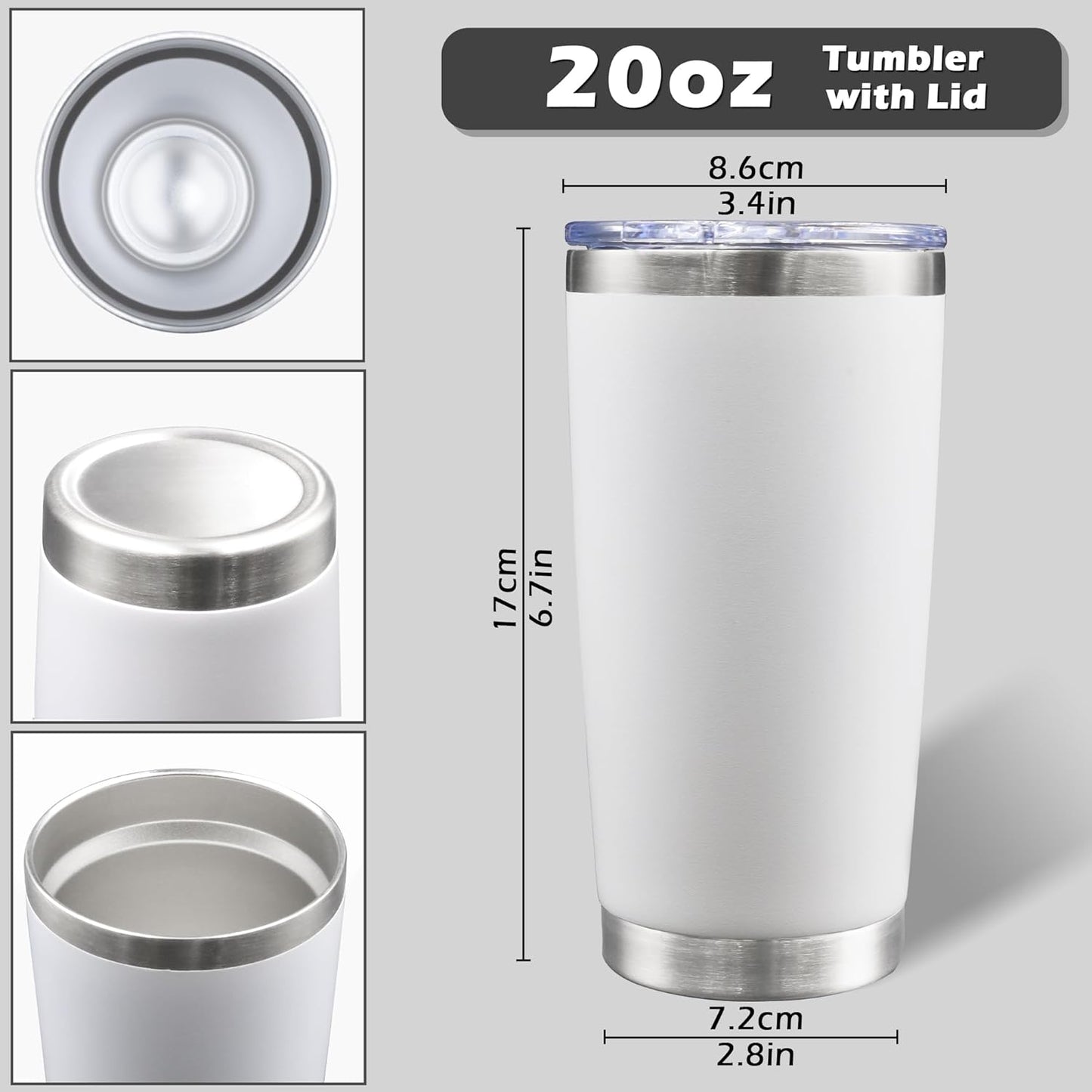20oz Tumbler with Lid Stainless Steel Tumblers Insulated Mug Navy 1P