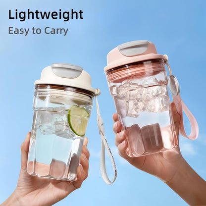 16oz Trendy Reusable Portable Tumbler, Leakproof Cup with Carry Strap