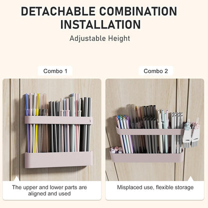 Straw Holder, reusable straw storage rack, suitable for kitchen walls, counters, cabinet doors, refrigerator doors, etc (Dark blue)