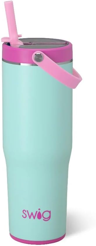 30oz Leakproof To-Go Tumbler with Handle, Fruit Punch | Leakproof Lid - Triple Insulated Stainless Steel - Handle & Straw Included - Cup Holder Friendly - Dishwasher Safe