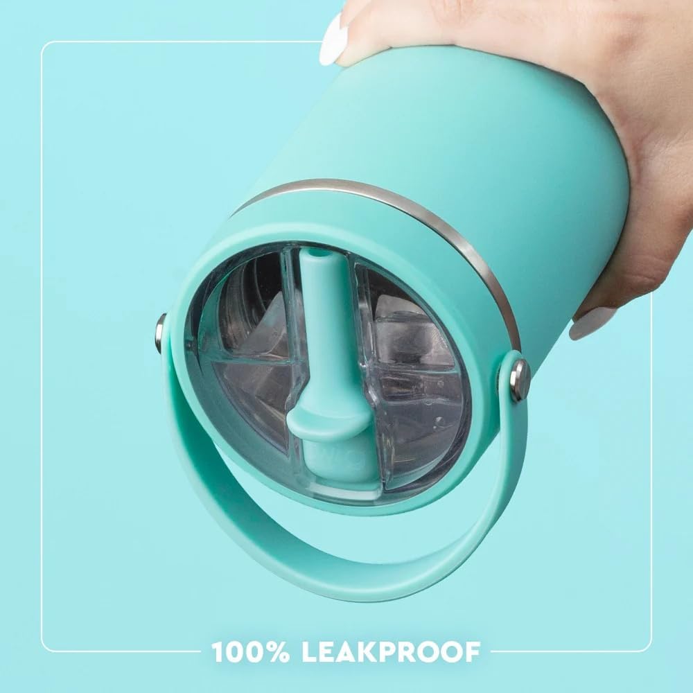 30oz Leakproof To-Go Tumbler with Handle, Fruit Punch | Leakproof Lid - Triple Insulated Stainless Steel - Handle & Straw Included - Cup Holder Friendly - Dishwasher Safe