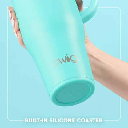30oz Leakproof To-Go Tumbler with Handle, Fruit Punch | Leakproof Lid - Triple Insulated Stainless Steel - Handle & Straw Included - Cup Holder Friendly - Dishwasher Safe