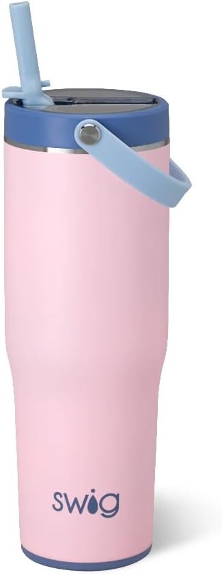 30oz Leakproof To-Go Tumbler with Handle, Fruit Punch | Leakproof Lid - Triple Insulated Stainless Steel - Handle & Straw Included - Cup Holder Friendly - Dishwasher Safe